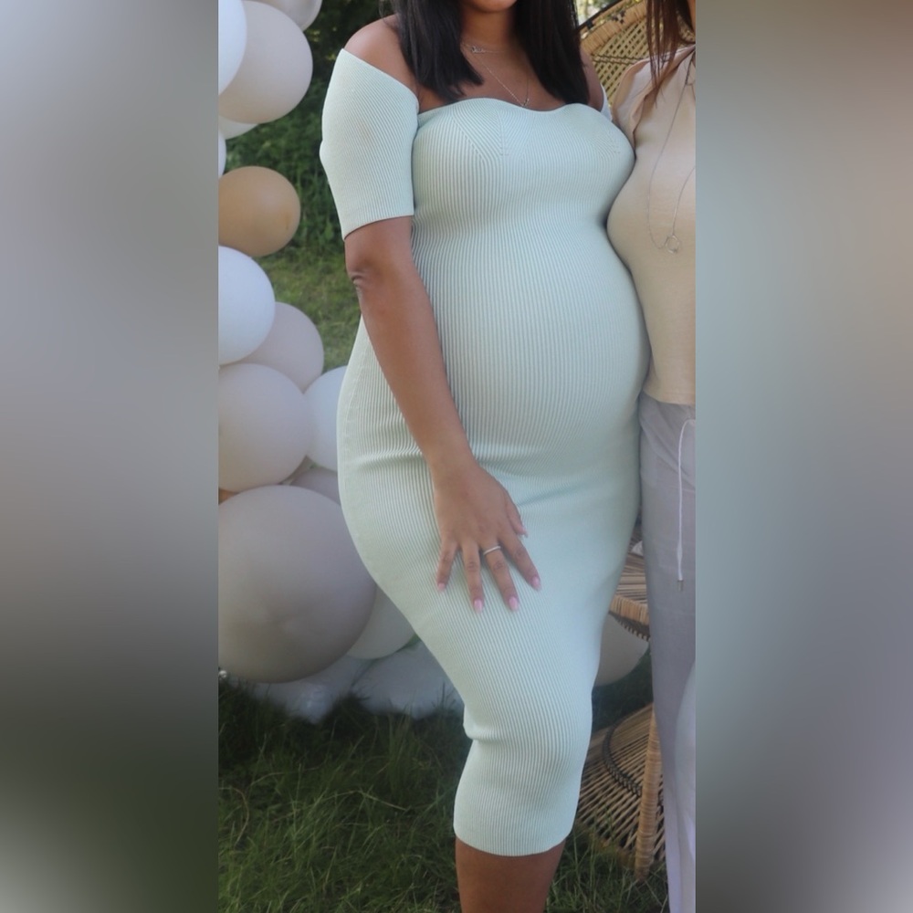 Mint Green Ribbed Dress